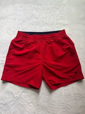 Polo by Ralph Lauren Red Drawstring Swim Trunks - Men’s Size Medium